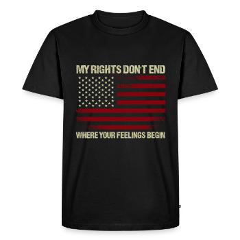 Mes droits ne s’arrêtent pas là où sont leurs sentiments - T-shirt Premium bio Homme - noir - Devant - Nico (187cm)