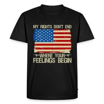 Mes droits ne s’arrêtent pas là où sont leurs sentiments - T-shirt Premium bio Homme - noir - Devant - Nico (187cm)