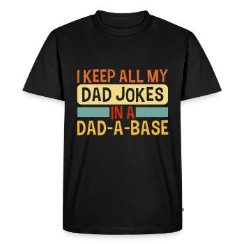 Je garde toutes les blagues de mon père en une seule - T-shirt Premium bio Homme - noir - Devant - Nico (187cm)