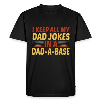 Je garde toutes les blagues de mon père en une journée - T-shirt Premium bio Homme - noir - Devant - Nico (187cm)