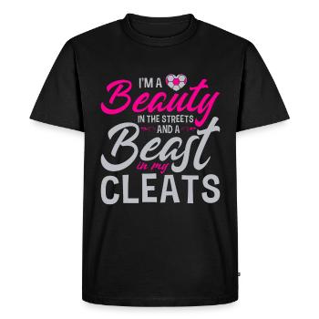 I am a beauty on the street and a - Men's Premium Organic T-Shirt - black - Front - Nico (187cm)