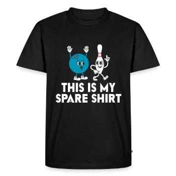 Ceci est ma chemise de remplacement Drôle de bowling - T-shirt Premium bio Homme - noir - Devant - Nico (187cm)