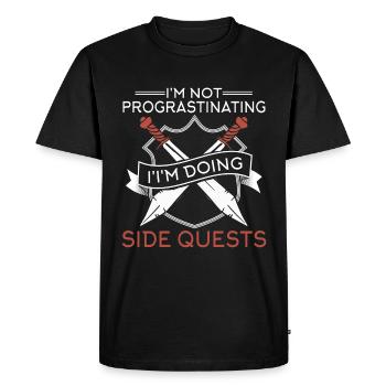 I Don't Hesitate, I Make Side Quests RPG Table - Men's Premium Organic T-Shirt - black - Front - Nico (187cm)