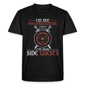 I Don't Hesitate, I Make Side Quests RPG Table - Men's Premium Organic T-Shirt - black - Front - Nico (187cm)