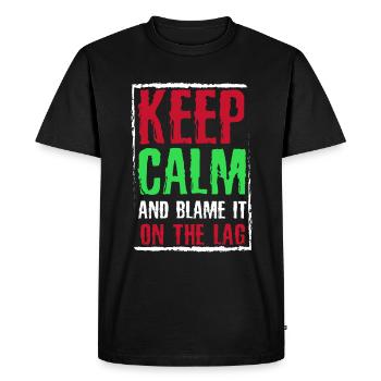 Restez calme et blâmez le décalage Funny Gaming - T-shirt Premium bio Homme - noir - Devant - Nico (187cm)