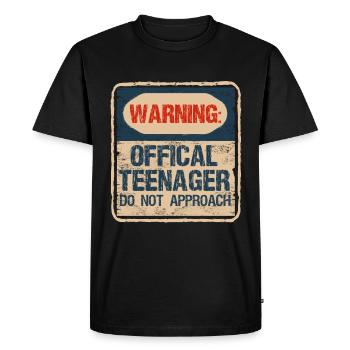 Warning Official Teenager 13 years old - Men's Premium Organic T-Shirt - black - Front - Nico (187cm)