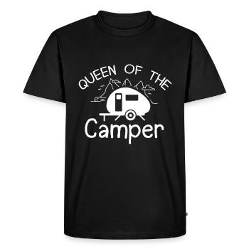 Reine du Camping Caravane - T-shirt Premium bio Homme - noir - Devant - Nico (187cm)