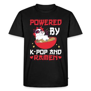 Propulsé par K-Pop et Ramen Korean Music - T-shirt Premium bio Homme - noir - Devant - Nico (187cm)