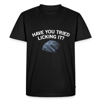 Avez-vous essayé de le lécher, géologie - T-shirt Premium bio Homme - noir - Devant - Nico (187cm)