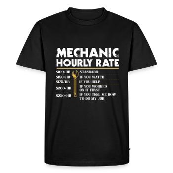 Allumage mécanique - Ingénieur de travail - T-shirt Premium bio Homme - noir - Devant - Nico (187cm)