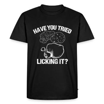 Avez-vous essayé de le lécher, géologie - T-shirt Premium bio Homme - noir - Devant - Nico (187cm)