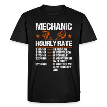Allumage mécanique - Ingénieur de travail - T-shirt Premium bio Homme - noir - Devant - Nico (187cm)