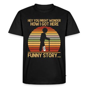 Drôle de récupération Jambe cassée Bonne récupération - T-shirt Premium bio Homme - noir - Devant - Nico (187cm)