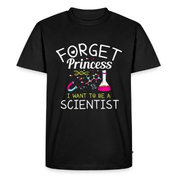 Forget Princess, I Want Scientist - Men's Premium Organic T-Shirt - black - Front - Nico (187cm)