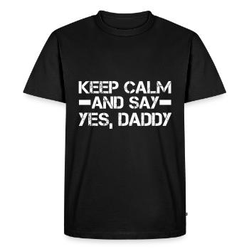 Restez calme et dites oui, Papa Kinky BDSM Dome - T-shirt Premium bio Homme - noir - Devant - Nico (187cm)