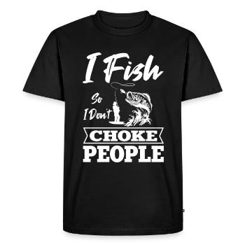 I fish so that I do not run people who - Men's Premium Organic T-Shirt - black - Front - Nico (187cm)
