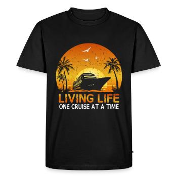 Live Live One Cruise vers un vaisseau temporel - T-shirt Premium bio Homme - noir - Devant - Nico (187cm)
