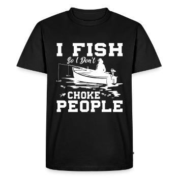 Je pêche pour ne pas diriger des gens qui - T-shirt Premium bio Homme - noir - Devant - Nico (187cm)