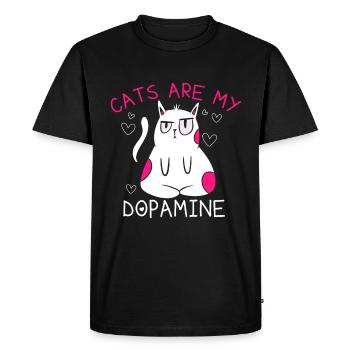 Les chats mignons sont ma femme de chat folle de dopamine - T-shirt Premium bio Homme - noir - Devant - Nico (187cm)