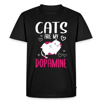 Les chats mignons sont ma femme de chat folle de dopamine - T-shirt Premium bio Homme - noir - Devant - Nico (187cm)