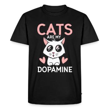 Les chats mignons sont ma femme de chat folle de dopamine - T-shirt Premium bio Homme - noir - Devant - Nico (187cm)