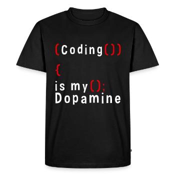 Funny Coding Is My Dopamine Coder - Men's Premium Organic T-Shirt - black - Front - Nico (187cm)