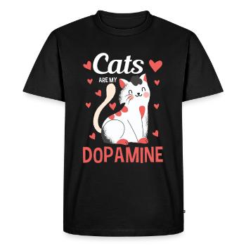 Les chats mignons sont ma femme de chat folle de dopamine - T-shirt Premium bio Homme - noir - Devant - Nico (187cm)