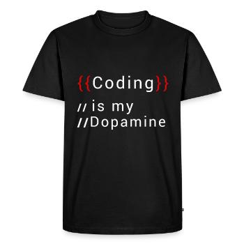 Funny Coding Is My Dopamine Coder - Men's Premium Organic T-Shirt - black - Front - Nico (187cm)
