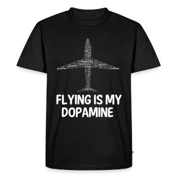 Voler est mon pilote d’avion dopamine - T-shirt Premium bio Homme - noir - Devant - Nico (187cm)