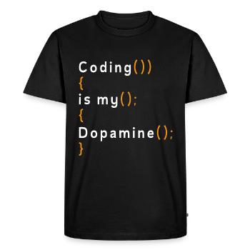 Funny Coding Is My Dopamine Coder - Men's Premium Organic T-Shirt - black - Front - Nico (187cm)