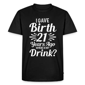 Je suis né il y a 21 ans, où est mon - T-shirt Premium bio Homme - noir - Devant - Nico (187cm)