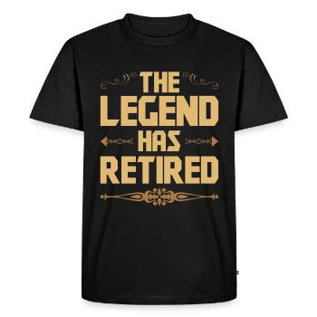 La légende a pris sa retraite - T-shirt Premium bio Homme - noir - Devant - Nico (187cm)