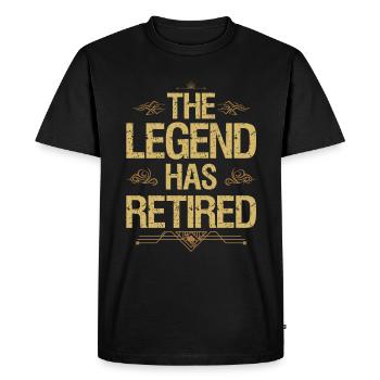 La légende a pris sa retraite - T-shirt Premium bio Homme - noir - Devant - Nico (187cm)