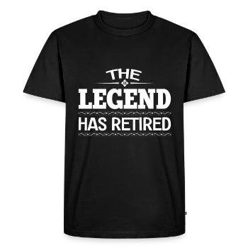 La légende a pris sa retraite - T-shirt Premium bio Homme - noir - Devant - Nico (187cm)