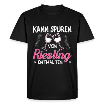 Kann Spuren Von Riesling Enthalten Weintrinker - Männer Premium Bio T-Shirt - Schwarz - Vorne - Nico (187cm)