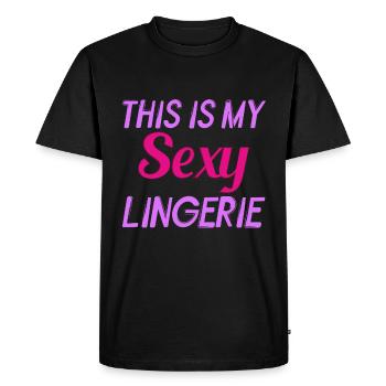 Drôle, sexy, pervers, c’est mon sexy - T-shirt Premium bio Homme - noir - Devant - Nico (187cm)