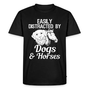 Facile de chiens et de chevaux femmes et filles - T-shirt Premium bio Homme - noir - Devant - Nico (187cm)
