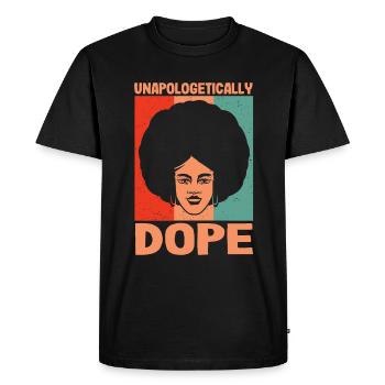 Unapologetic Black Afro-American - Men's Premium Organic T-Shirt - black - Front - Nico (187cm)