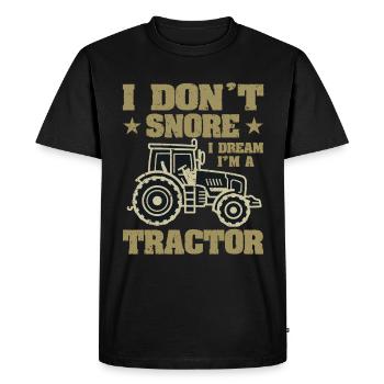 Je ne ronfle pas, je rêve, je suis un - T-shirt Premium bio Homme - noir - Devant - Nico (187cm)