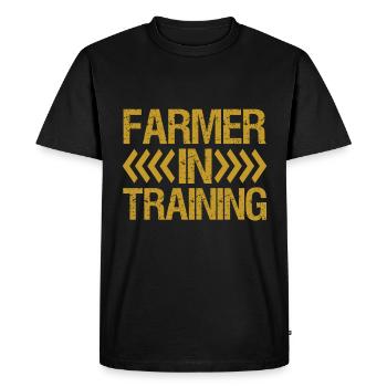 Agriculteur en formation Fils de ferme Enfants Enfants - T-shirt Premium bio Homme - noir - Devant - Nico (187cm)