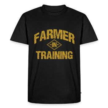 Agriculteur en formation Enfants de fils de ferme - T-shirt Premium bio Homme - noir - Devant - Nico (187cm)