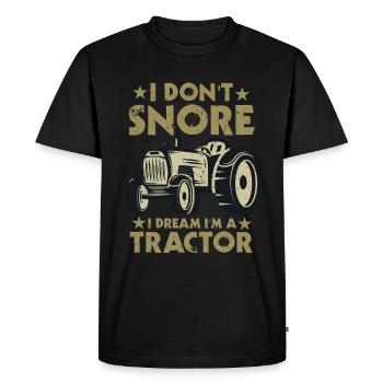 Je ne ronfle pas, je rêve que je - T-shirt Premium bio Homme - noir - Devant - Nico (187cm)