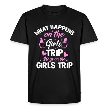 Ce qui se passe sur le voyage des filles reste drôle - T-shirt Premium bio Homme - noir - Devant - Nico (187cm)