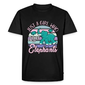 Juste une fille qui aime les femmes éléphants - T-shirt Premium bio Homme - noir - Devant - Nico (187cm)