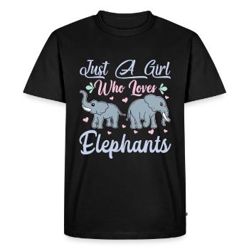 Juste une fille qui aime les femmes éléphants - T-shirt Premium bio Homme - noir - Devant - Nico (187cm)