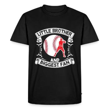 Little brother and biggest fan baseball - Men's Premium Organic T-Shirt - black - Front - Nico (187cm)