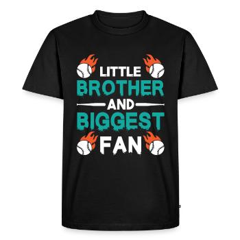 Little brother and biggest fan baseball match - Men's Premium Organic T-Shirt - black - Front - Nico (187cm)
