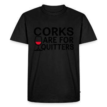 Corks are funny things for Drückeberger - Men's Premium Organic T-Shirt - black - Front - Nico (187cm)
