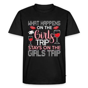 Ce qui se passe sur le voyage des filles reste drôle - T-shirt Premium bio Homme - noir - Devant - Nico (187cm)