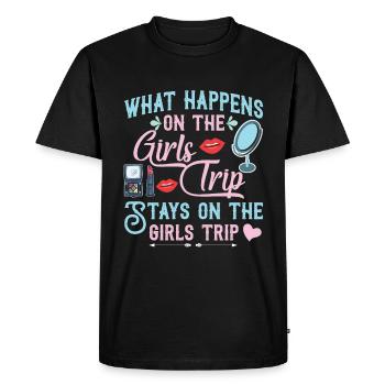 Ce qui se passe sur le voyage des filles reste drôle - T-shirt Premium bio Homme - noir - Devant - Nico (187cm)